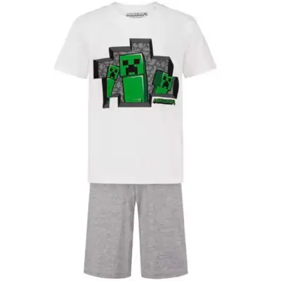 Minecraft pyjamas creeper hvid