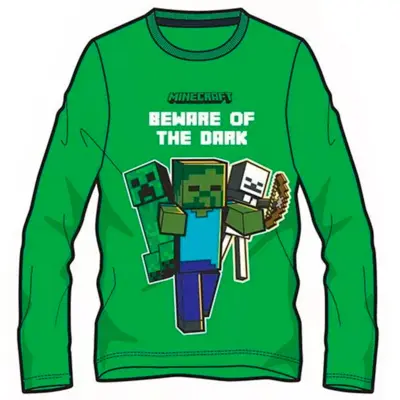 Minecraft T-shirt langærmet grøn
