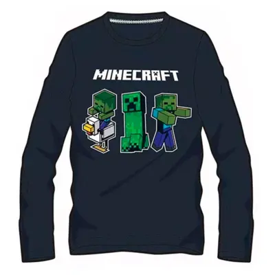 Minecraft t-shirt langærmet navy