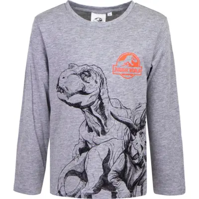 Jurassic World t-shirt langærmet grå
