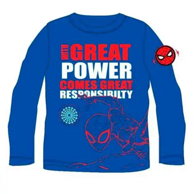 Spiderman t-shirt langærmet blå