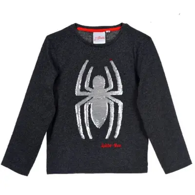 Spiderman t-shirt grå med sølv edderkop