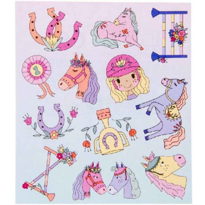 Heste-klistermærker-1-ark-12-mærker.