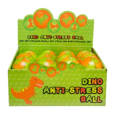 Dino anti-stress bold i grøn eller orange 6 cm
