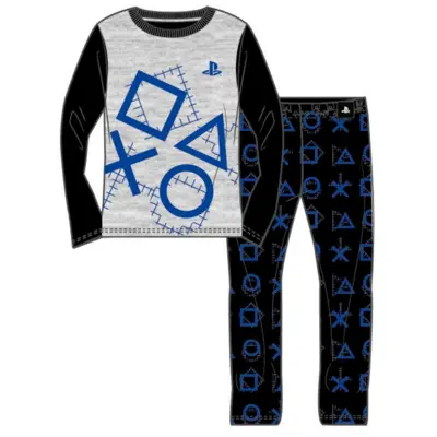 PlayStation nattøj til drenge i grå og sort