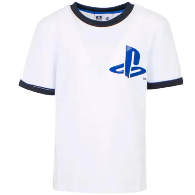PlayStation t-shirt kort hvid til børn