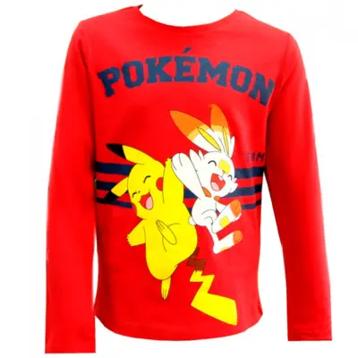 Pokemon langærmet t-shirt rød