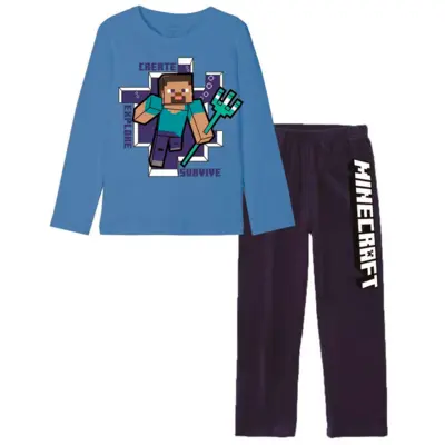 Minecraft pyjamas Steve blå