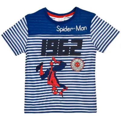 Marvel-Spiderman-t-shirt-kort-blå-hvid-1962
