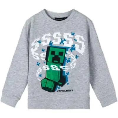 Minecraft-sweatshirt-grå-creeper
