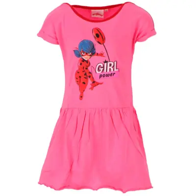 Ladybug-kjole-lyserød-Girl-Power