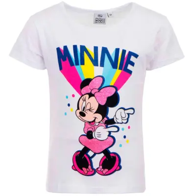 Minnie-Mouse-t-shirt-kort-hvid-Minnie