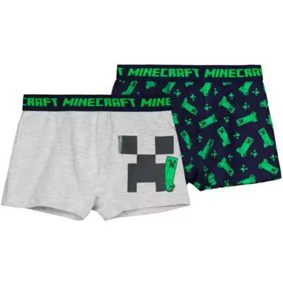 Minecraft-Boxershorts-2-pak-creepers-grå-navy