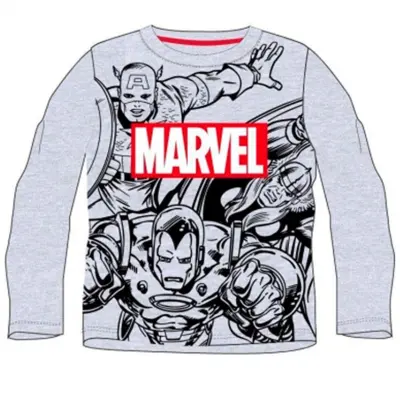Marvel-Avengers-t-shirt-langærmet-grå