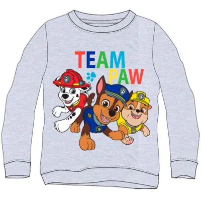 Paw-Patrol-sweatshirt-grå-Team-Paw