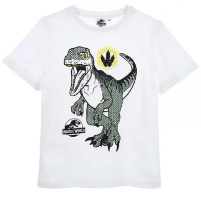 Jurassic-world-t-shirt-kortærmet-hvid