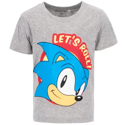 Sonic-the-Hedgehog-T-shirt-Grå-Lets-Roll