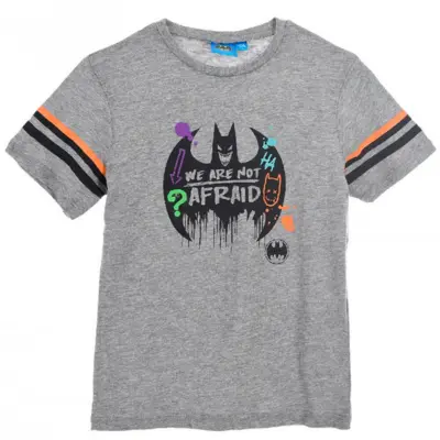 Batman-T-shirt-grå-We-are-not-Afraid