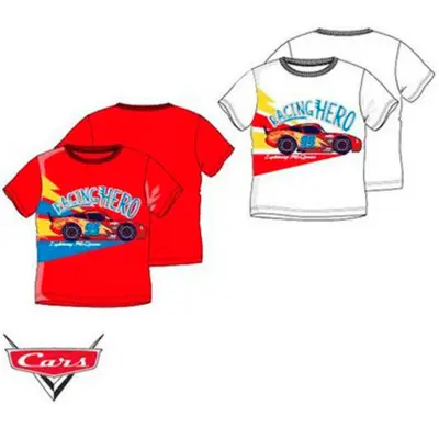 Disney-Cars-t-shirt-Racing-Hero-hvid-eller-rød