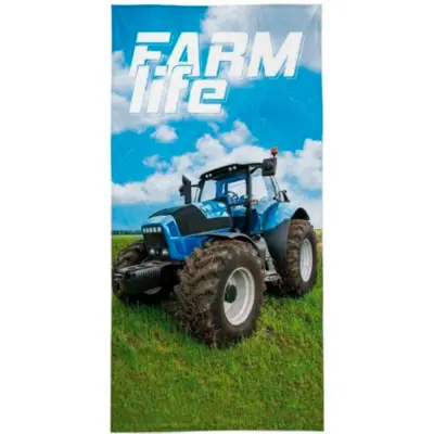 Farm-Life-Traktor-badehåndklæde-70-x-140