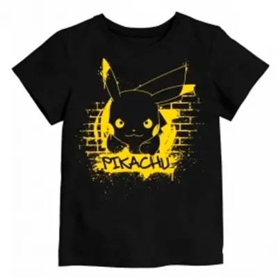 Pokemon-T-shirt-Kortærmet-sort-Pikachu
