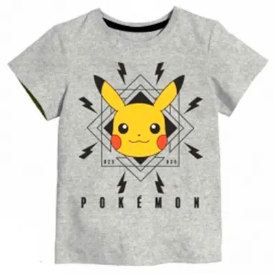 Pokemon-Pikachu-t-shirt-kortærmet-grå