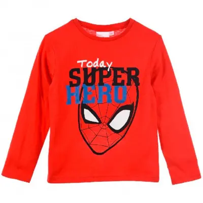 Spiderman-T-shirt-langærmet-rød-super-hero
