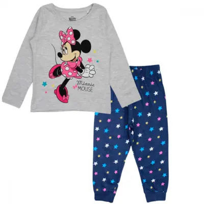 Minnie-Mouse-Pyjamas-Grå-Navy-Stars
