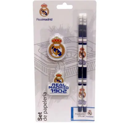 Real-Madrid-skolesæt-blyanter-og-viskelæder-4-dele
