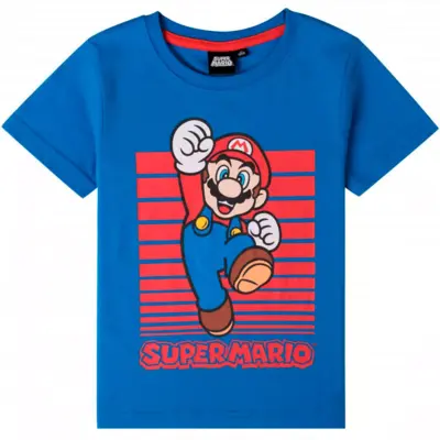 Super-Mario-T-shirt-kortærmet-blå-Mario.