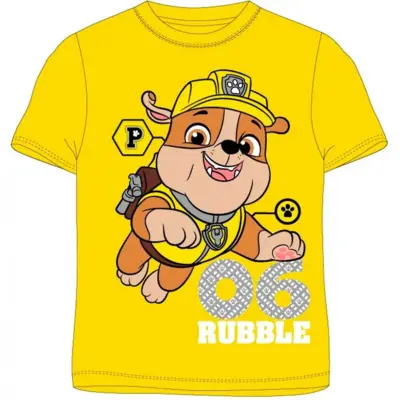 Paw-Patrol-Rubble-t-shirt-kortærmet-gul
