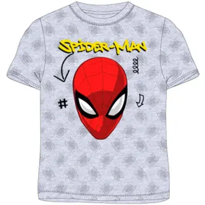 Spiderman-t-shirt-kortærmet-grå-Head