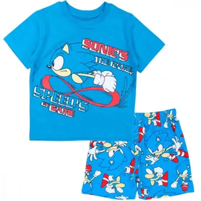 Sonic Sommer Pyjamas i blå farver Sega Tema