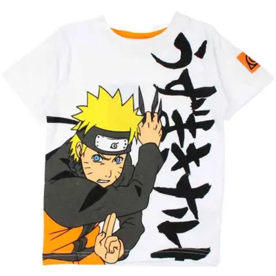 Naruto-Uzumaki-t-shirt-kortærmet-hvid