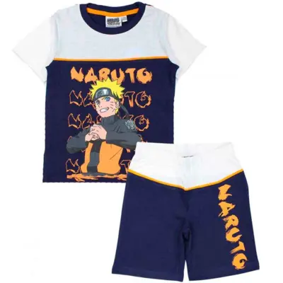 Naruto-Pyjamas-kort-hvid-navy-Uzumaki