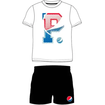 Pepsi-Cola-Sommerpyjamas-hvid-sort