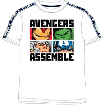 Marvel-Avengers-t-shirt-kort-hvid-assemble