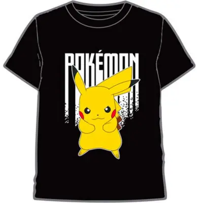 Pokemon-T-shirt-kortærmet-sort-Pikachu