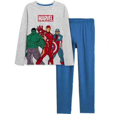 Marvel-Avengers-pyjamas-grå-blå