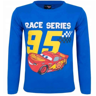 Disney-Cars-t-shirt-langærmet-blå-str.3-8-år