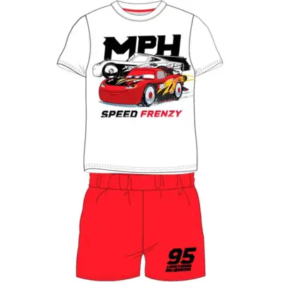 Disney-Cars-pyjamas-kort-hvid-rød-str.-3-8-år