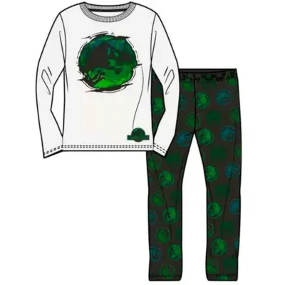 Jurassic-World-Pyjamas-Hvid-grøn-str.-4-8-år