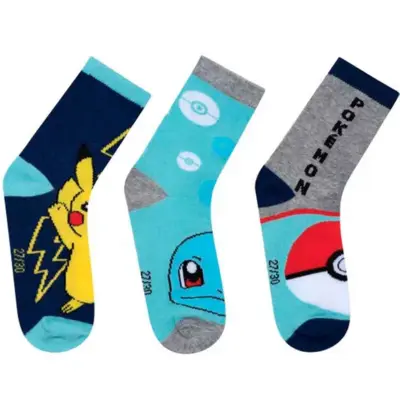 Pokemon-strømper-Pikachu-Squirtle-3-par