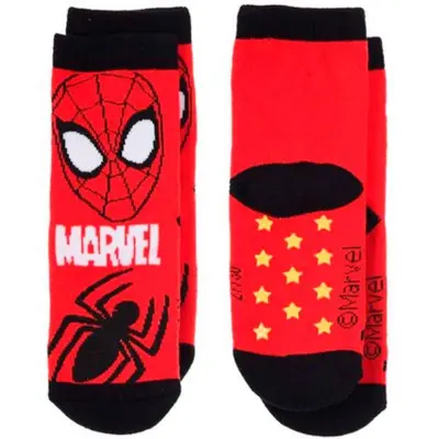 Spiderman-strømper-anti-slip-rød-sort-str.-23-34