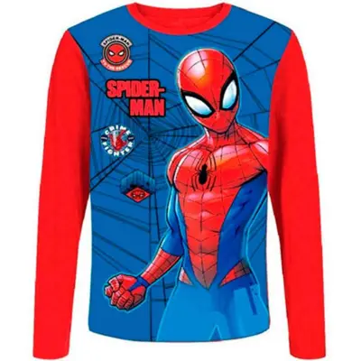 Spiderman-t-shirt-bomuld-rød-str.-3-8-år.