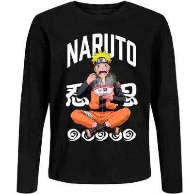 Naruto-t-shirt-langærmet-sort-str.-4-12-år