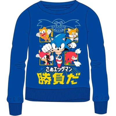 Sonic-The-Hedgehog-sweatshirt-blå-str.-4-12-år.
