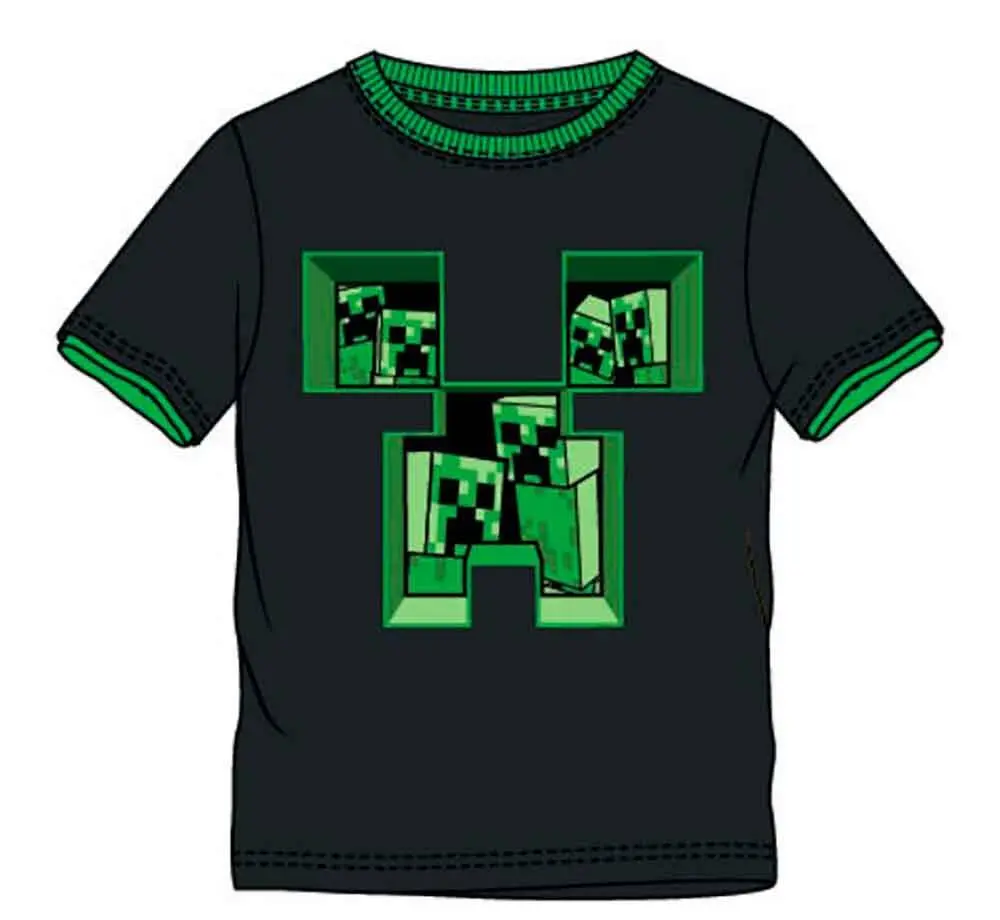 Minecraft Creeper T-shirt Sort til Drenge 1-3 dage