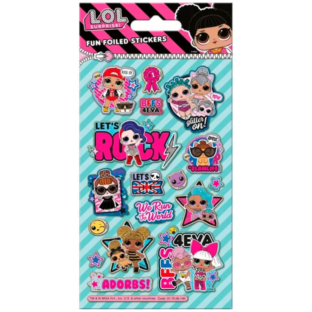 LOL Surprise Glitter Reusable Stickers 1-ark