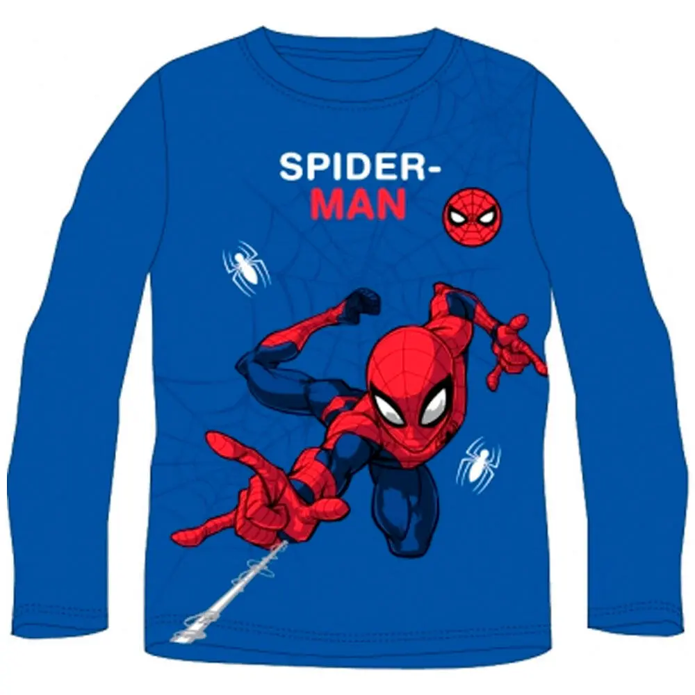 tvetydig Mening sanger Marvel Spiderman T-shirt Langærmet Blå